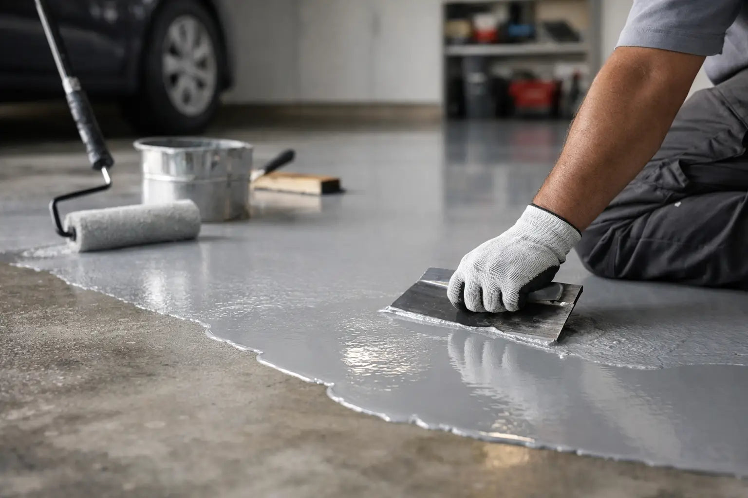 Garagenboden mit Epoxidharz richtig beschichten