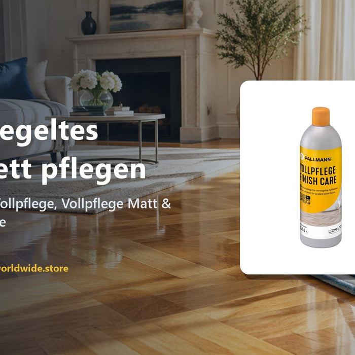 Versiegeltes Parkett pflegen – Pallmann Vollpflege, Vollpflege Matt & Wischpflege