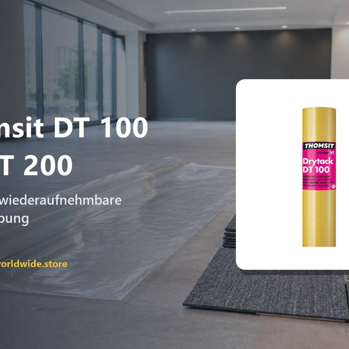 Thomsit DT 100 vs. DT 200 – Quick-Lift: wiederaufnehmbare Trockenklebung