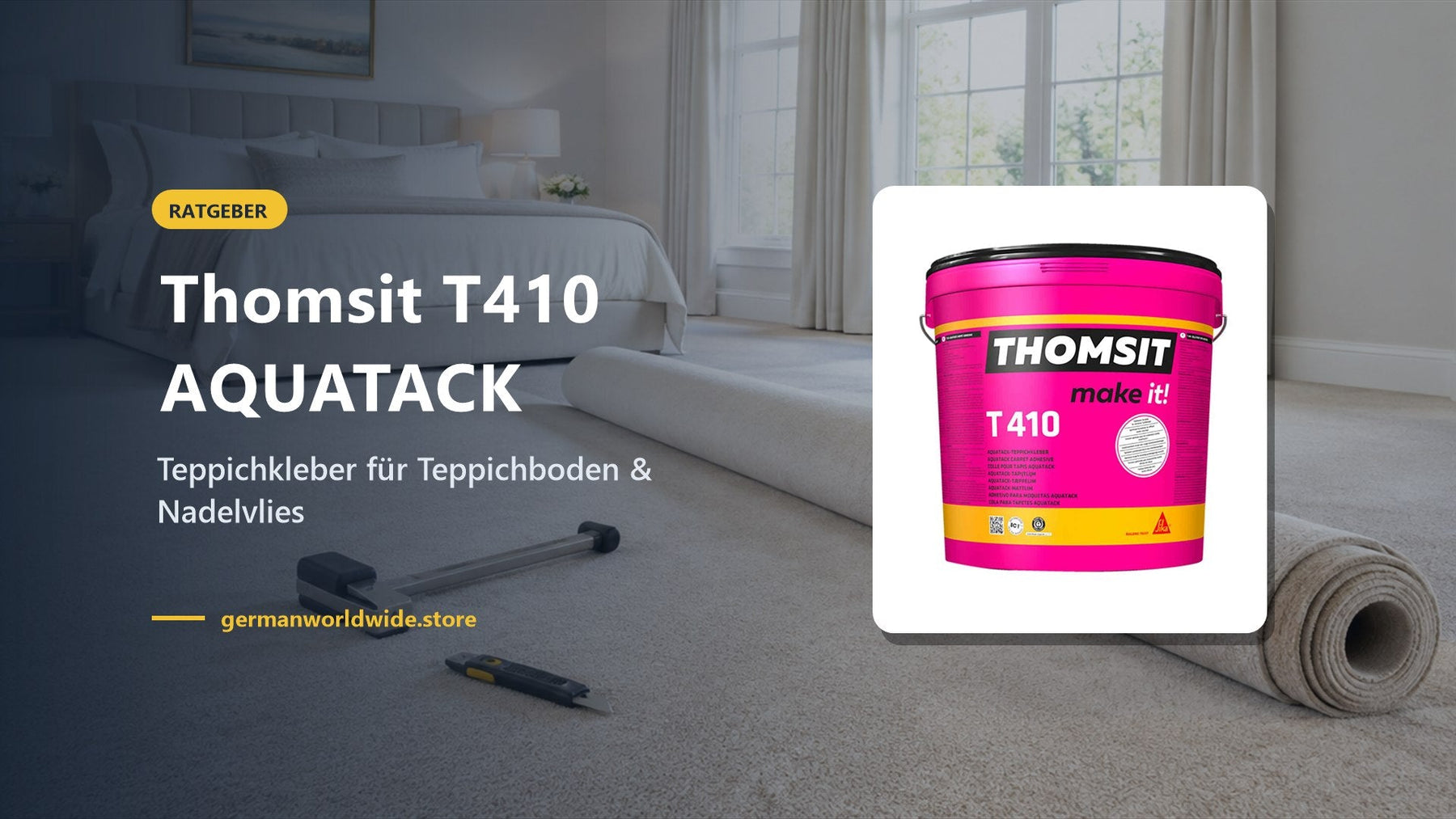 Thomsit T410 AQUATACK – Teppichkleber für Teppichboden & Nadelvlies