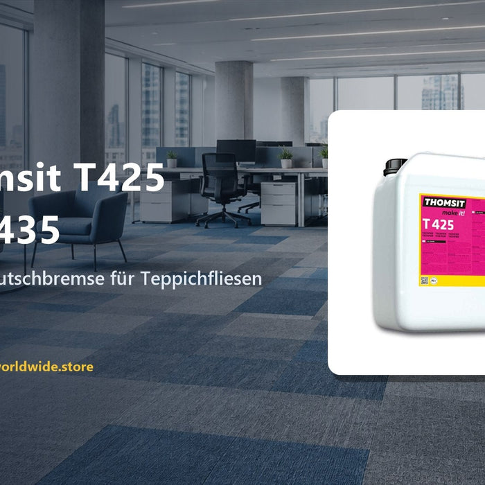 Thomsit T425 vs. T435 – Tackifier-Rutschbremse für Teppichfliesen