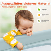 Tragbarer Baby-Laufstall mit Sicherheitstoren, 120 x 120 x 68 cm, Blau