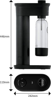 Grohe Blue Fizz - Wassersprudler Set (3 Einstellbare CO2 Stufen, Inkl. CO2 Flasche, 1X 0,85L Wasserflasche + Reinigungspulver), Schwarz