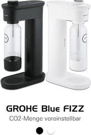 Grohe Blue Fizz - Wassersprudler Set (3 Einstellbare CO2 Stufen, Inkl. CO2 Flasche, 1X 0,85L Wasserflasche + Reinigungspulver), Schwarz