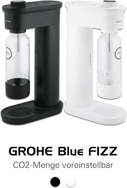 Grohe Blue Fizz - Wassersprudler Set (3 Einstellbare CO2 Stufen, Inkl. CO2 Flasche, 1X 0,85L Wasserflasche + Reinigungspulver), Schwarz
