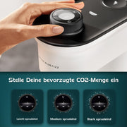 Grohe Blue Fizz - Wassersprudler Set (3 Einstellbare CO2 Stufen, Inkl. CO2 Flasche, 1X 0,85L Wasserflasche + Reinigungspulver), Schwarz