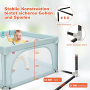 Tragbarer Baby-Laufstall mit Sicherheitstoren, 120 x 120 x 68 cm, Blau