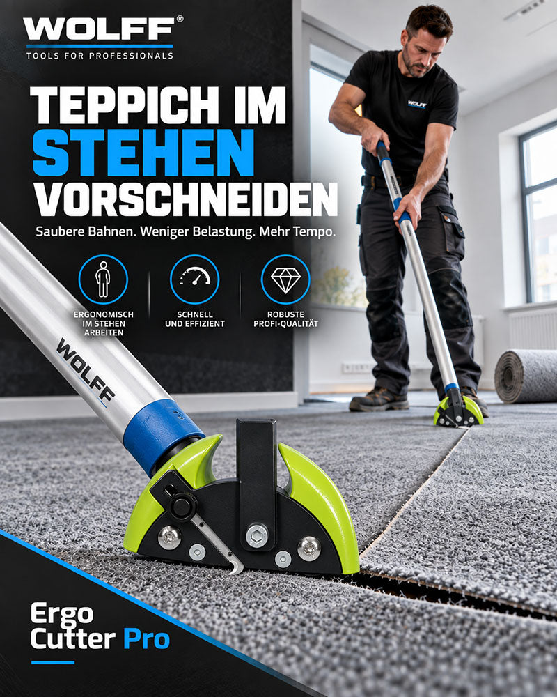 WOLFF Ergo Cutter Pro – Teppichschneider zum Vorschneiden im Stehen