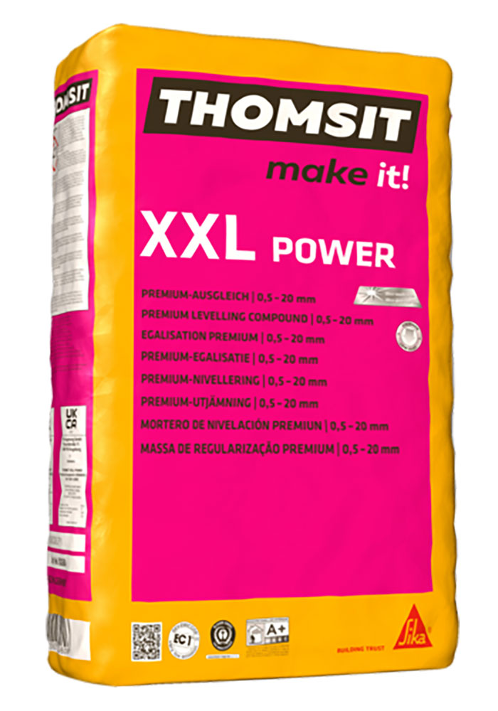 Thomsit XXL Power – Selbstverlaufende PREMIUM Bodenausgleichsmasse
